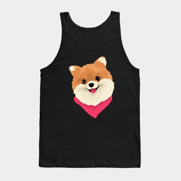 Cute Pomeranian Dog T-Shirt for Dog Lovers Tank Top by riin92